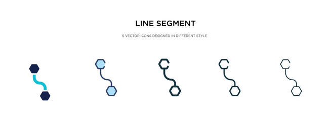 Line segment icon in different style two colored vector