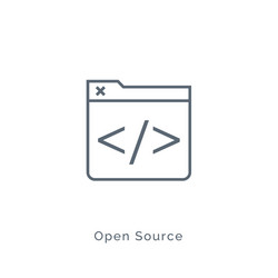 open source code icon software vector image