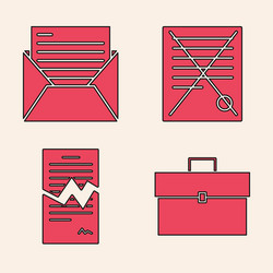 Set briefcase mail and e-mail delete file vector