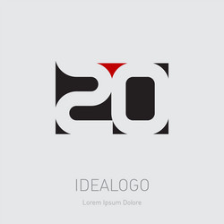 20 - design element or icon with numbers 2 and 0 vector