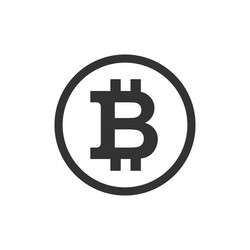bitcoin icon in flat style blockchain on white vector image