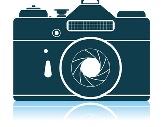 icon of retro film photo camera vector