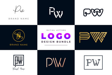 Decorative vintage initial letters rw monogram Vector Image