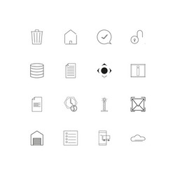 interface linear thin icons set outlined simple vector image