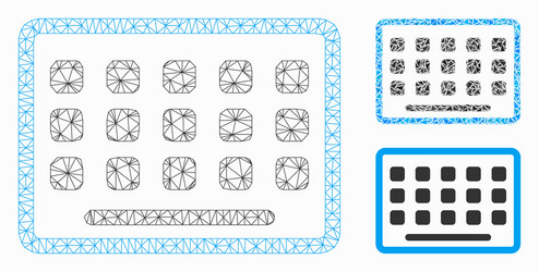 Keyboard mesh wire frame model and triangle vector
