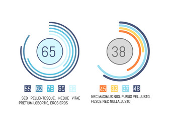 Pie diagram with data numbers and figures info vector