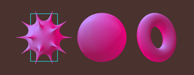 torus and sphere made of cubes virus particle vector