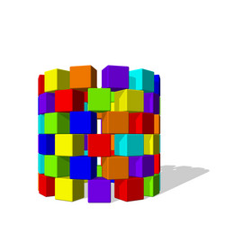 tower from toy building blocks colorful front view vector