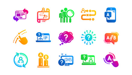ux icons ab testing journey path map vector image