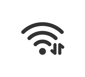 Wifi symbol and arrows icon exchanging data via vector