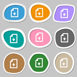 export upload file icon symbols multicolored paper vector image