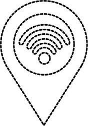 pointer map with wifi internet signal connection vector image
