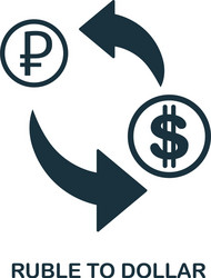 ruble to dollar icon mobile app printing web vector image