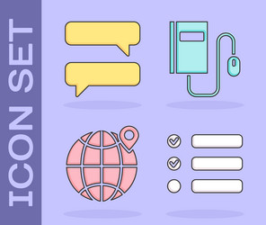 set task list speech bubble chat location vector image