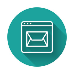 white line website and envelope new message mail vector image