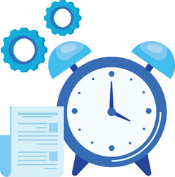 alarm clock with document file vector image