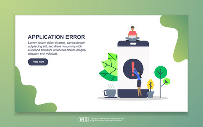 application error concept with tiny people vector image