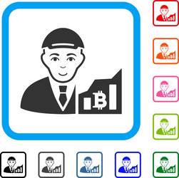 bitcoin trader framed enjoy icon vector image