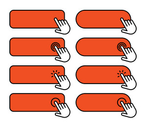 click blank button with hand pointer clicking vector image
