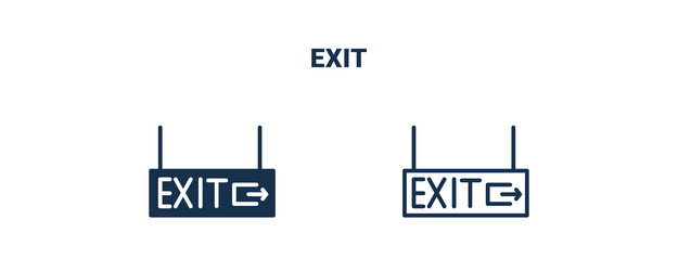 Exit icon outline and filled from vector