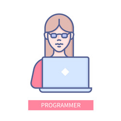 programmer - modern colored line design style icon vector image