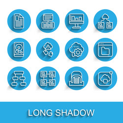 set line hierarchy organogram chart file document vector image