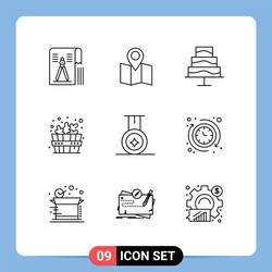 9 universal outlines set for web and mobile vector image