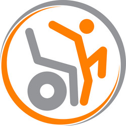 Disability care logo design template vector