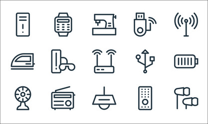 electronics line icons linear set quality vector image