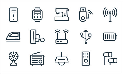 electronics line icons linear set quality vector