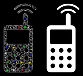 flare mesh wire frame radio transmitter signal vector image