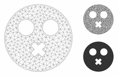 mute smiley mesh network model and triangle vector image