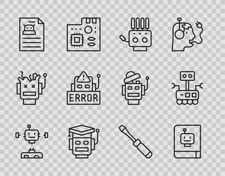 set line disassembled robot user manual vector image