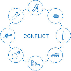 Conflict icons vector