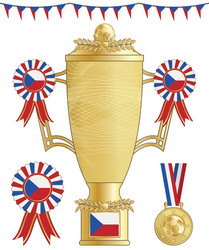 czech republic football trophy vector