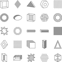 Geometric shapes with abstract design icon set vector