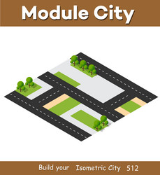 isometric 3d block module of the district part vector image