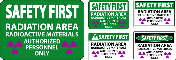 Radiation caution sign caution area Royalty Free Vector