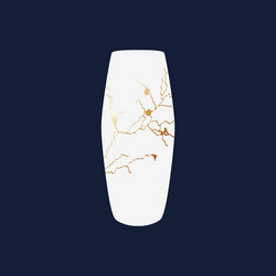 Repaired japan vase kintsugi art color sketch vector