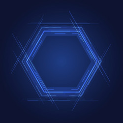 Abstract Tech Blue Hexagon Glow vector image
