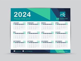 calendar 2024 template desk design vector