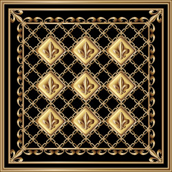 Head scarf golden pattern on black background Vector Image
