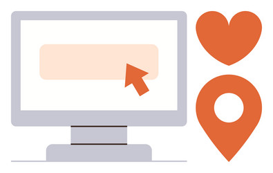 interactive webpage elements depicting navigation vector image
