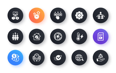 minimal set of work home checkbox and time vector image