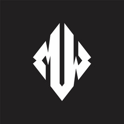 mw logo monogram with sharp square design template vector image