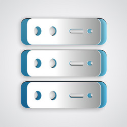 Paper cut server data web hosting icon isolated vector