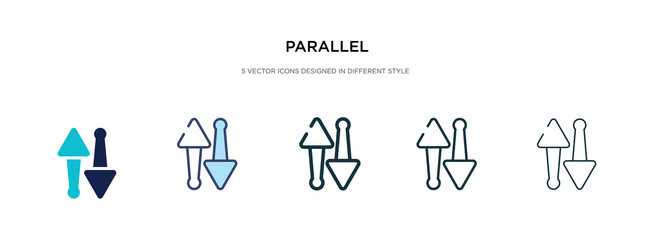 Parallel icon in different style two colored vector