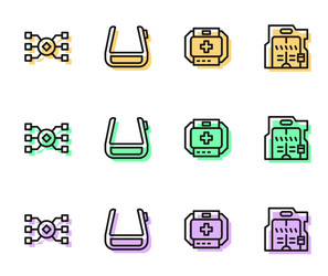 set line first aid kit neural network smart vector image