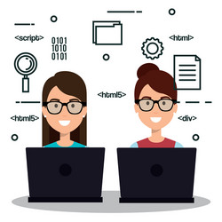 software language programmer avatar vector image