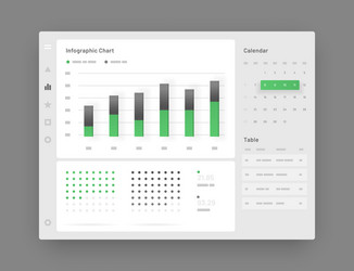 Web app dashboard ui and ux kit infographic tools vector